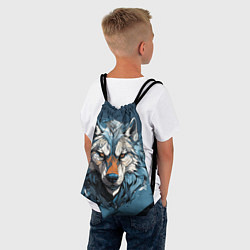 Рюкзак-мешок Красивый грозный волк, цвет: 3D-принт — фото 2