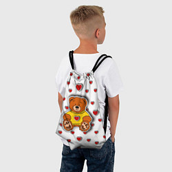 Рюкзак-мешок Стикер наклейка мишка и сердце объемный рисунок, цвет: 3D-принт — фото 2