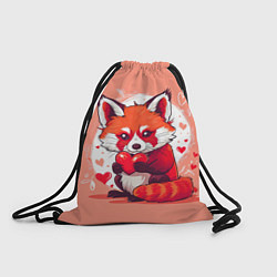 Рюкзак-мешок Рыжая лисичка с сердцем, цвет: 3D-принт