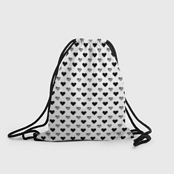 Рюкзак-мешок Черно-белые сердечки, цвет: 3D-принт