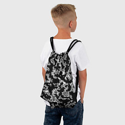 Рюкзак-мешок Капли жидкого металла - камуфляж на чёрном, цвет: 3D-принт — фото 2