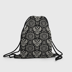 Рюкзак-мешок Черно-белый греб России паттерн, цвет: 3D-принт