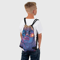 Рюкзак-мешок Девушка в очках в космосе, цвет: 3D-принт — фото 2
