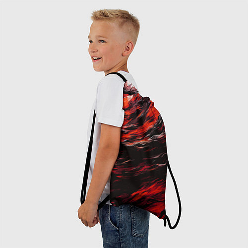 Мешок для обуви Чёрная и красная буря / 3D-принт – фото 3