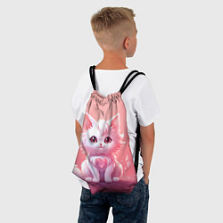 Рюкзак-мешок Влюбленная белая кошечка, цвет: 3D-принт — фото 2
