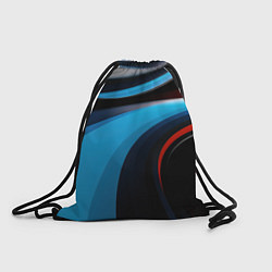 Рюкзак-мешок Черные и синии волны спортивный стиль, цвет: 3D-принт