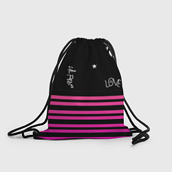 Рюкзак-мешок Lil Peep розовые полосы, цвет: 3D-принт