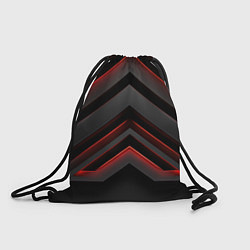 Рюкзак-мешок Красные яркие неоновые полосы на черной абстракции, цвет: 3D-принт