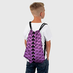 Рюкзак-мешок Розовые галки на чёрном фоне киберпанк, цвет: 3D-принт — фото 2