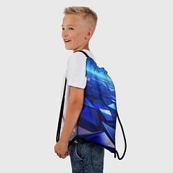 Рюкзак-мешок Синие объемные блестящие плиты, цвет: 3D-принт — фото 2