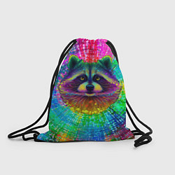 Рюкзак-мешок Цветной енот, цвет: 3D-принт