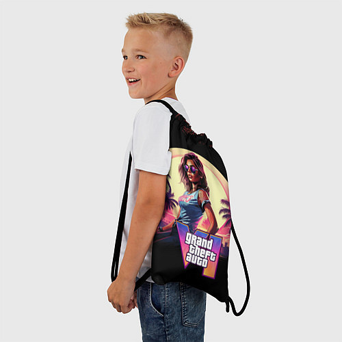 Мешок для обуви GTA 6 logo девушка / 3D-принт – фото 3