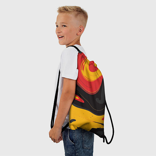 Мешок для обуви Красные желтые оранжевые пятна краски / 3D-принт – фото 3