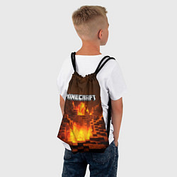 Рюкзак-мешок Огненный minecraft логотип, цвет: 3D-принт — фото 2