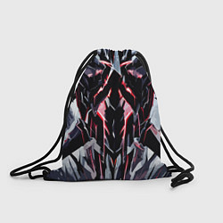Рюкзак-мешок Чёрно-красная агрессивная абстракция на белом фоне, цвет: 3D-принт