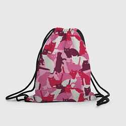 Рюкзак-мешок Розовый кошачий камуфляж, цвет: 3D-принт