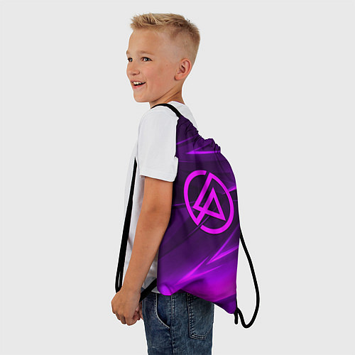 Мешок для обуви Linkin park neon stripes logo / 3D-принт – фото 3