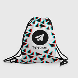 Рюкзак-мешок Telegram logo pattern steel, цвет: 3D-принт