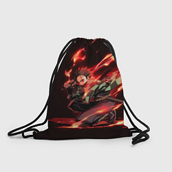 Рюкзак-мешок Тандзиро пламя, цвет: 3D-принт