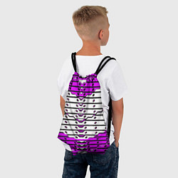 Рюкзак-мешок Фиолетово-белая техно броня, цвет: 3D-принт — фото 2