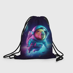 Рюкзак-мешок Полёт капибары в космосе - неон, цвет: 3D-принт