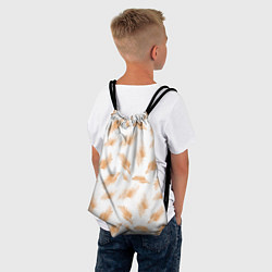 Рюкзак-мешок Бежевые перья на белом фоне, цвет: 3D-принт — фото 2