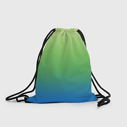 Рюкзак-мешок Градиент зелёно-голубой, цвет: 3D-принт