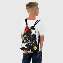 Рюкзак-мешок Денежные смайлики и пачки долларов с крыльями, цвет: 3D-принт — фото 2