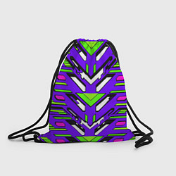 Рюкзак-мешок Техно броня фиолетово-зелёная, цвет: 3D-принт