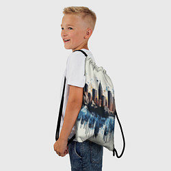 Рюкзак-мешок Небоскребы в брызгах синей краски, цвет: 3D-принт — фото 2