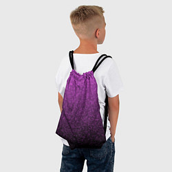 Рюкзак-мешок Чёрно-сиреневый градиент мелкая мозаика, цвет: 3D-принт — фото 2