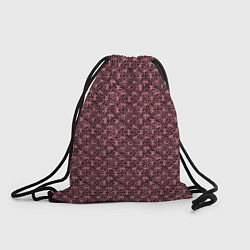 Рюкзак-мешок Паттерн стилизованные цветы чёрно-розовый, цвет: 3D-принт