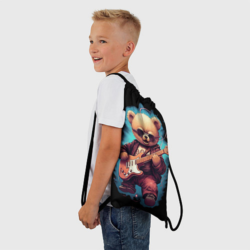 Мешок для обуви Плюшевый медведь музыкант с гитарой / 3D-принт – фото 3