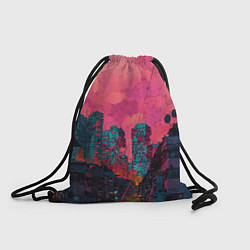 Рюкзак-мешок Абстрактный город в неоновых цветах, цвет: 3D-принт