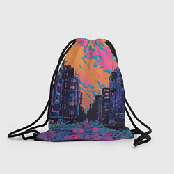 Рюкзак-мешок Киберпанк город в стиле комиксов, цвет: 3D-принт