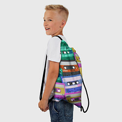 Рюкзак-мешок Аудио кассеты разноцветные, цвет: 3D-принт — фото 2