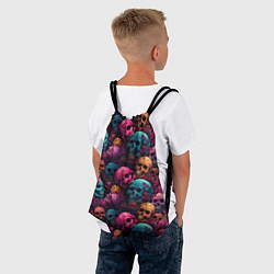 Рюкзак-мешок Поле яркий черепов и цветов, цвет: 3D-принт — фото 2