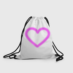 Рюкзак-мешок Неоновое сиреневое сердце, цвет: 3D-принт