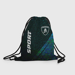 Рюкзак-мешок Lamborghini sport glitch blue, цвет: 3D-принт