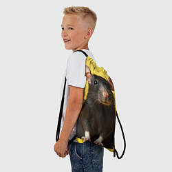 Рюкзак-мешок Крыса черная, цвет: 3D-принт — фото 2