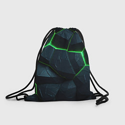Рюкзак-мешок Abstract dark green geometry style, цвет: 3D-принт