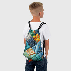 Рюкзак-мешок Лоскутное одеяло - пэчворк, цвет: 3D-принт — фото 2