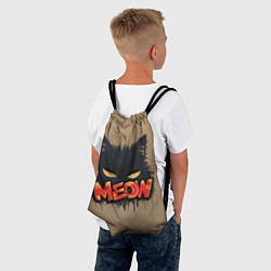 Рюкзак-мешок Силуэт кошки мяу, цвет: 3D-принт — фото 2