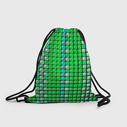 Рюкзак-мешок Зелёные плитки и чёрная обводка, цвет: 3D-принт