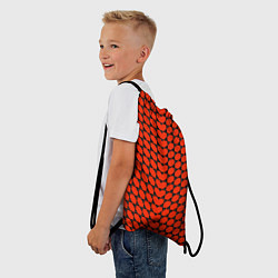 Рюкзак-мешок Красные лепестки шестиугольники, цвет: 3D-принт — фото 2