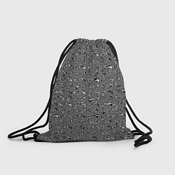 Рюкзак-мешок Чёрно-белый абстрактный, цвет: 3D-принт