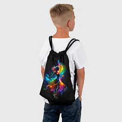 Рюкзак-мешок Неоновая танцовщица в звездном небе, цвет: 3D-принт — фото 2