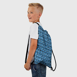 Рюкзак-мешок Чёрные плюсики на синем фоне, цвет: 3D-принт — фото 2
