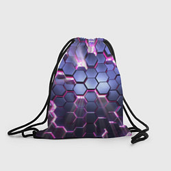 Рюкзак-мешок Плиты с сиреневым неоновым свечением, цвет: 3D-принт