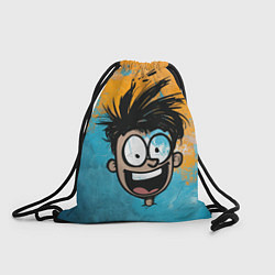 Рюкзак-мешок Красочный человечек веселым лицом, цвет: 3D-принт